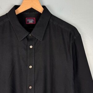 UNTUCKit Veneto WF Mens 2XL Black Regular Fit Long Sleeve Button Up Cotton Shirt